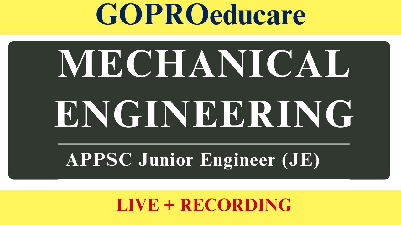 APPSC : JE MECHANICAL ENGINEERING 2025