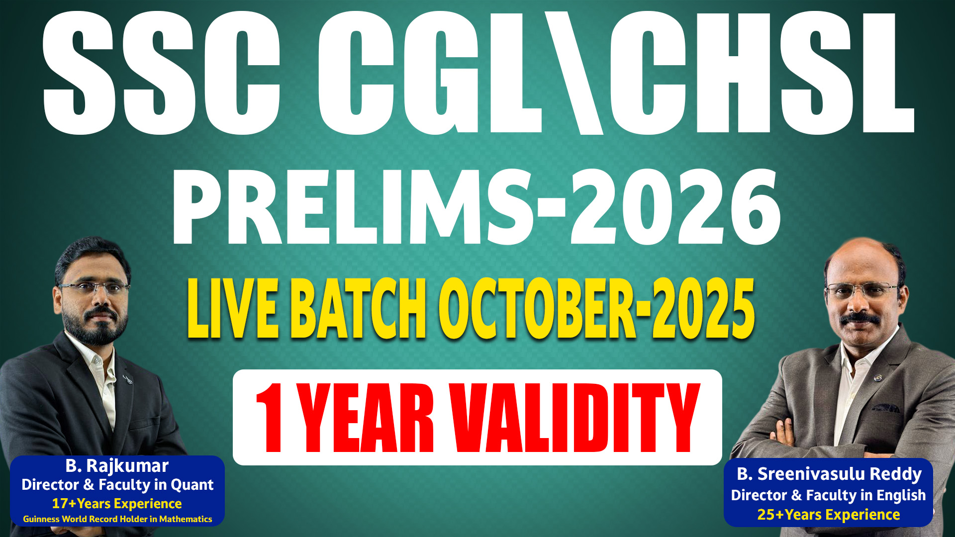 SSC CGL/CHSL LIVE BATCH OCTOBER - 2025 (1 YEAR VALIDITY)