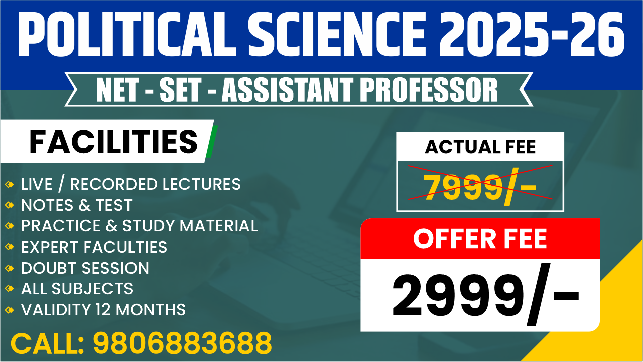 Political Science ( राजनीति विज्ञानं )  FOR - SET / UGC NET / ASSISTANT PROFESSOR / & Other Exams