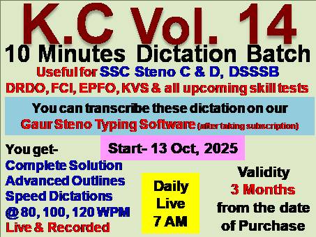Steno Dictation (KC Vol. 14) Live