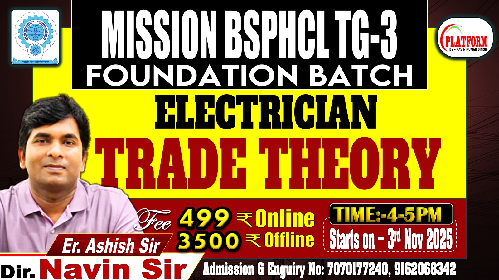 MISSION BSPHCL TG-3 ELECTRICIAN TRADE THEORY FOUNDATION BATCH