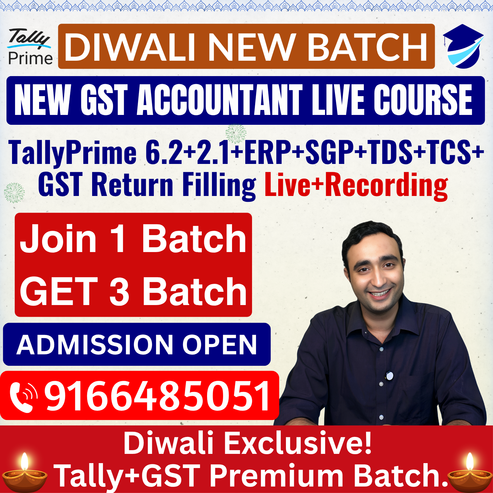 Full Live Tallyprime 6.2 course with GST, TDS ,TCS Return Filling-Life Time Update