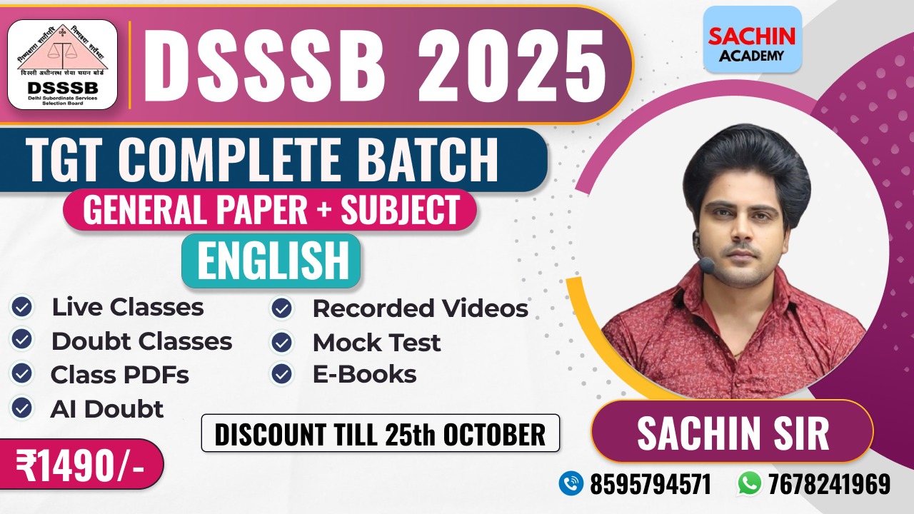 DSSSB TGT COMPLETE BATCH (GENERAL PAPER + ENGLISH)*