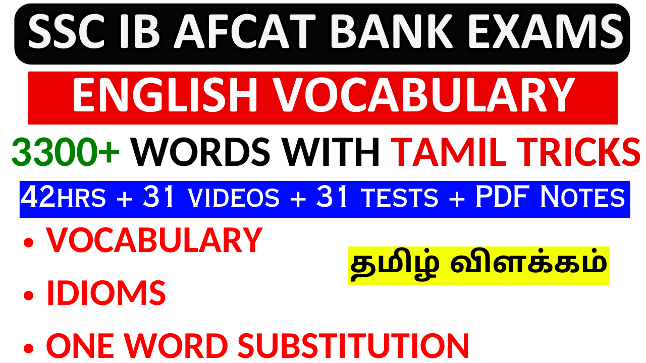 English Vocabulary For All Competitive Exams With Trick