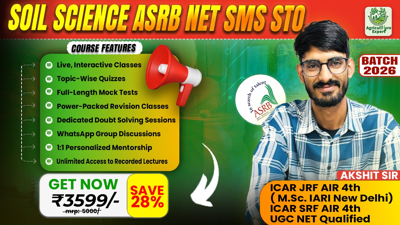 Soil Science ASRB NET SMS STO  Live Batch 2026