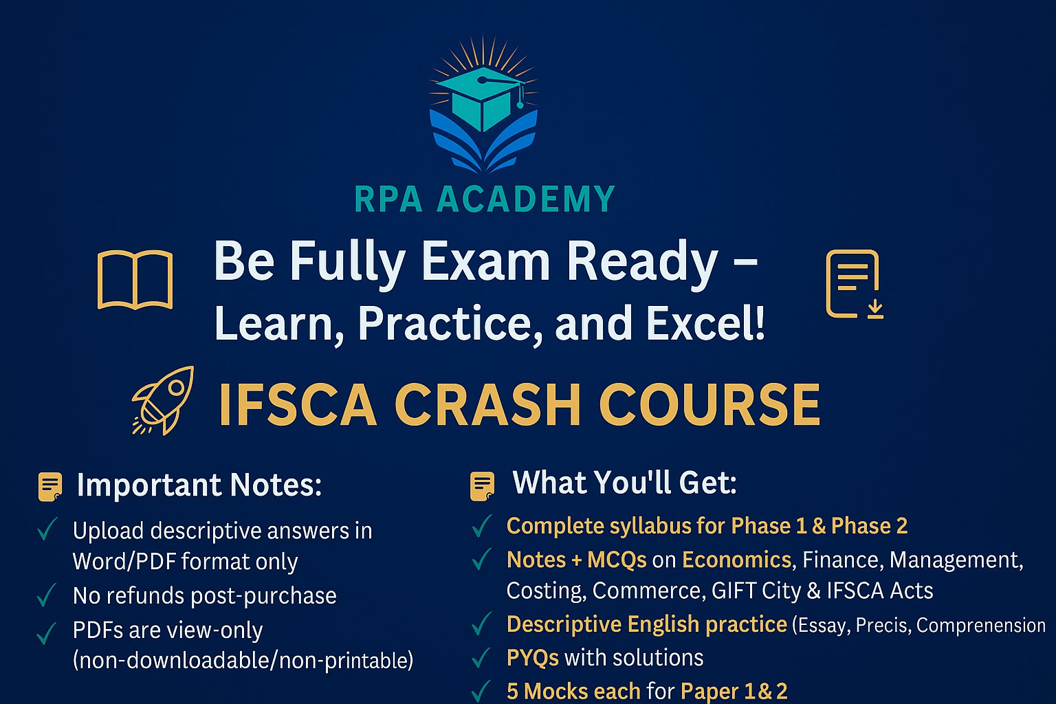 IFSCA GRADE A CRASH COURSE
