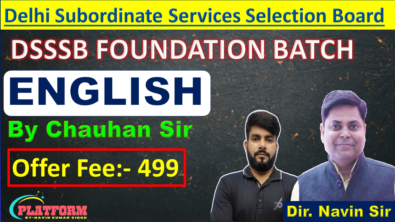 DSSSB ENGLISH FOUNDATION BATCH BY CHAUHAN SIR