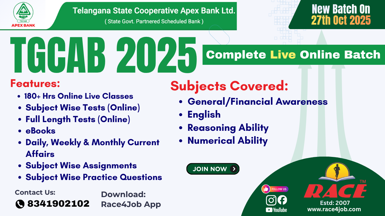 TGCAB DCCBs 2025 – LIVE Online Batch
