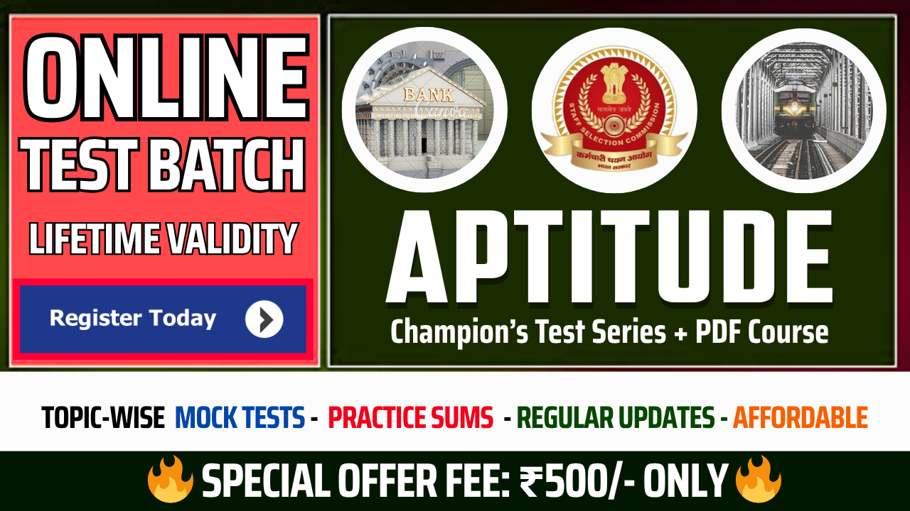 Aptitude - Champion’s Test Series + PDF Course