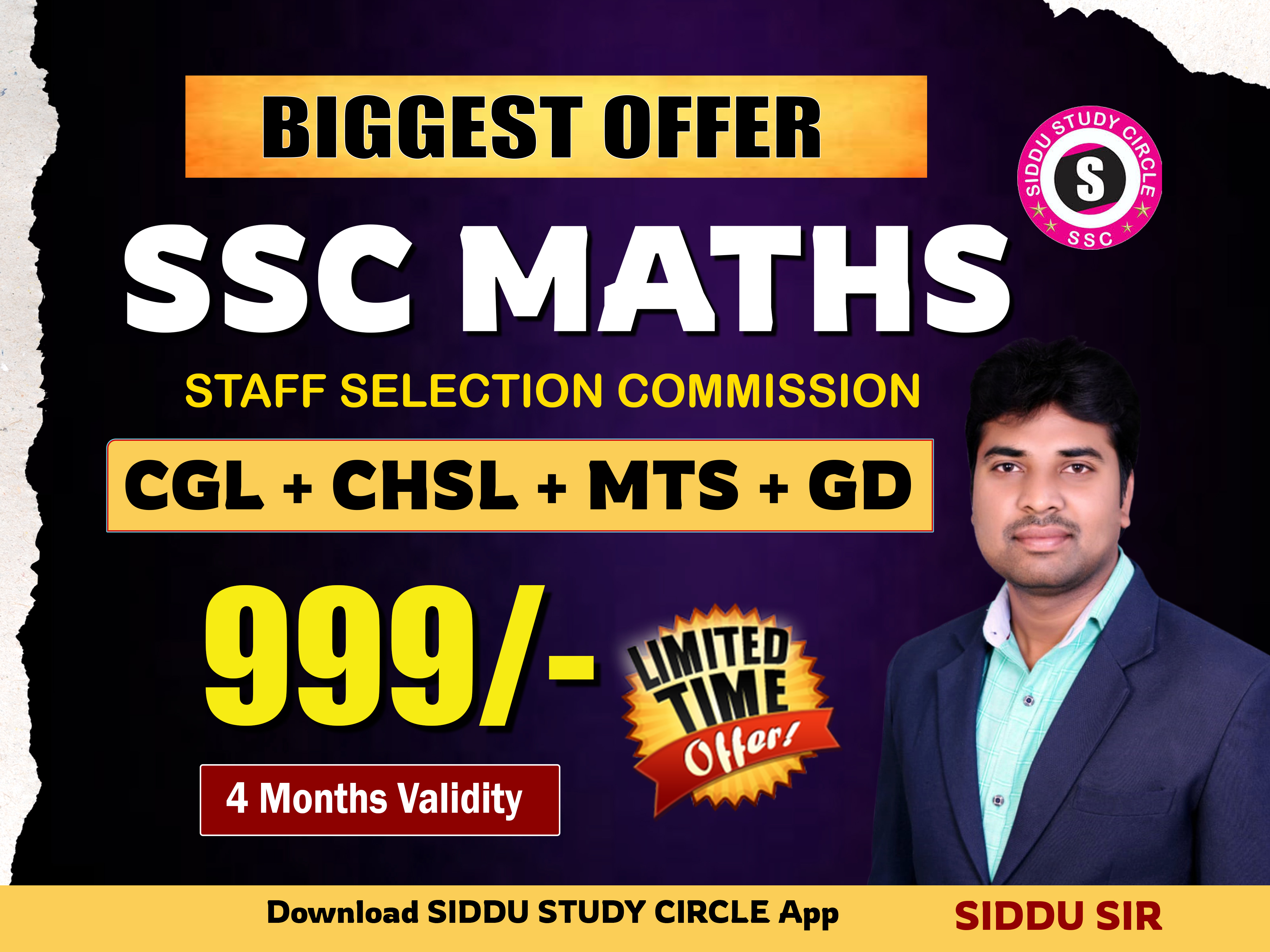 SSC MATHS  : CGL / CHSL / MTS / GD COURSE