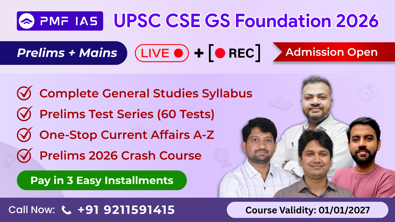 GS Foundation Course 2026 (Prelims + Mains) (Live + Recorded)