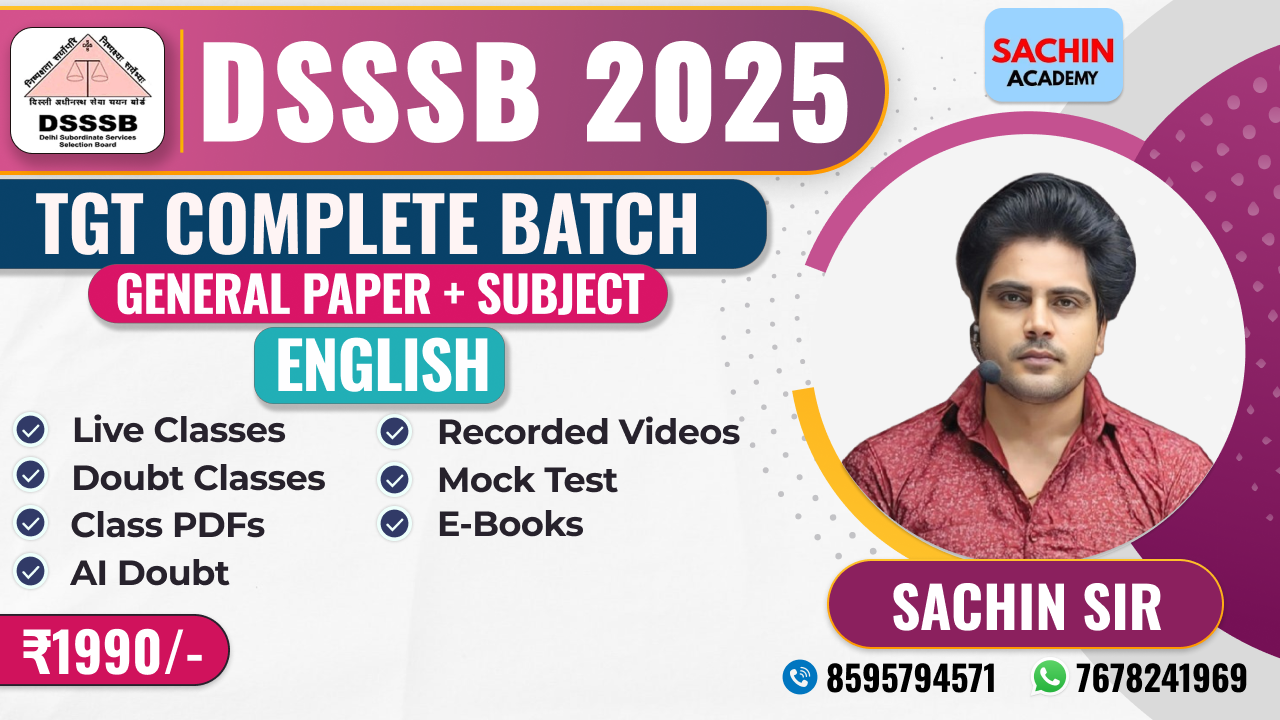 DSSSB TGT COMPLETE BATCH (GENERAL PAPER + ENGLISH)*