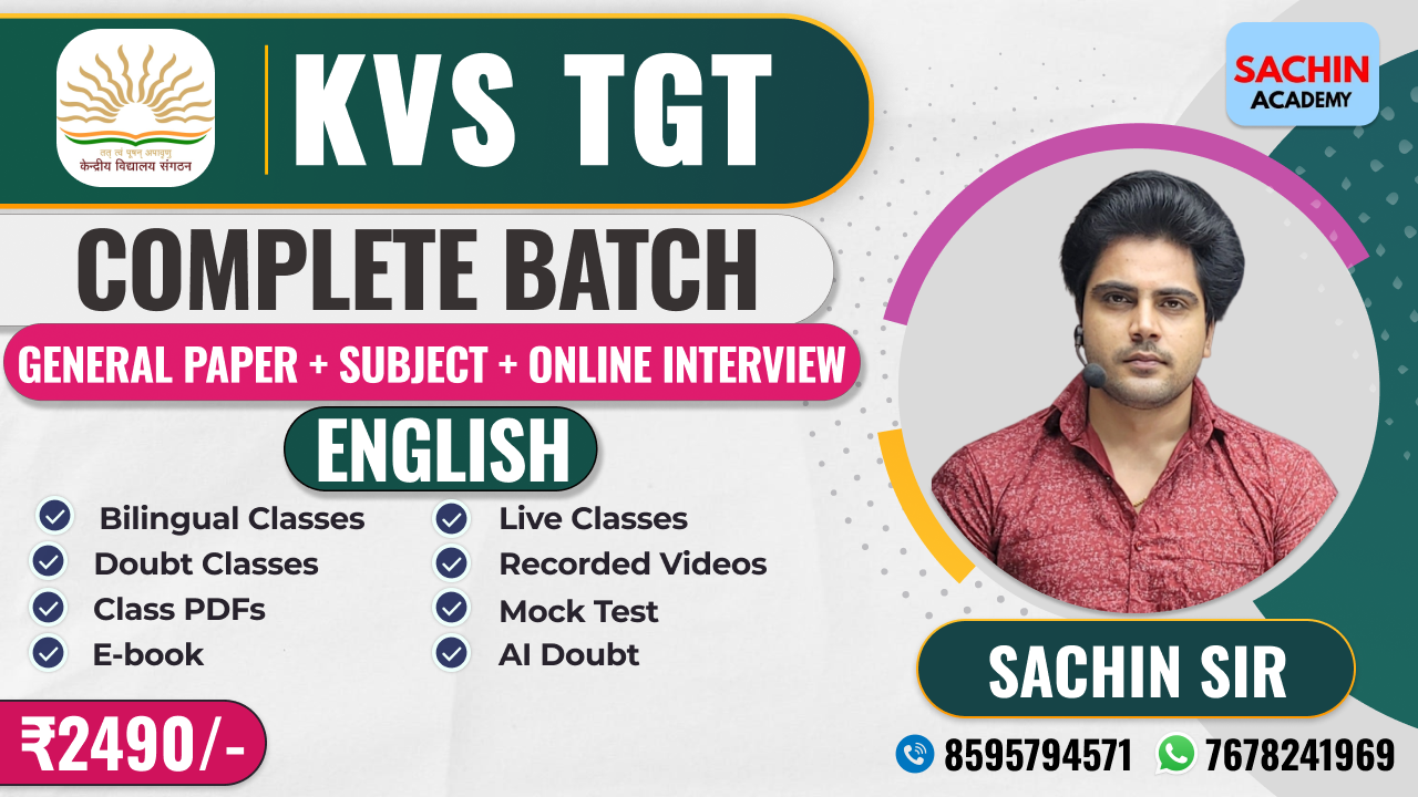 KVS TGT COMPLETE BATCH - ENGLISH (GENERAL PAPER + ONLINE INTERVIEW)