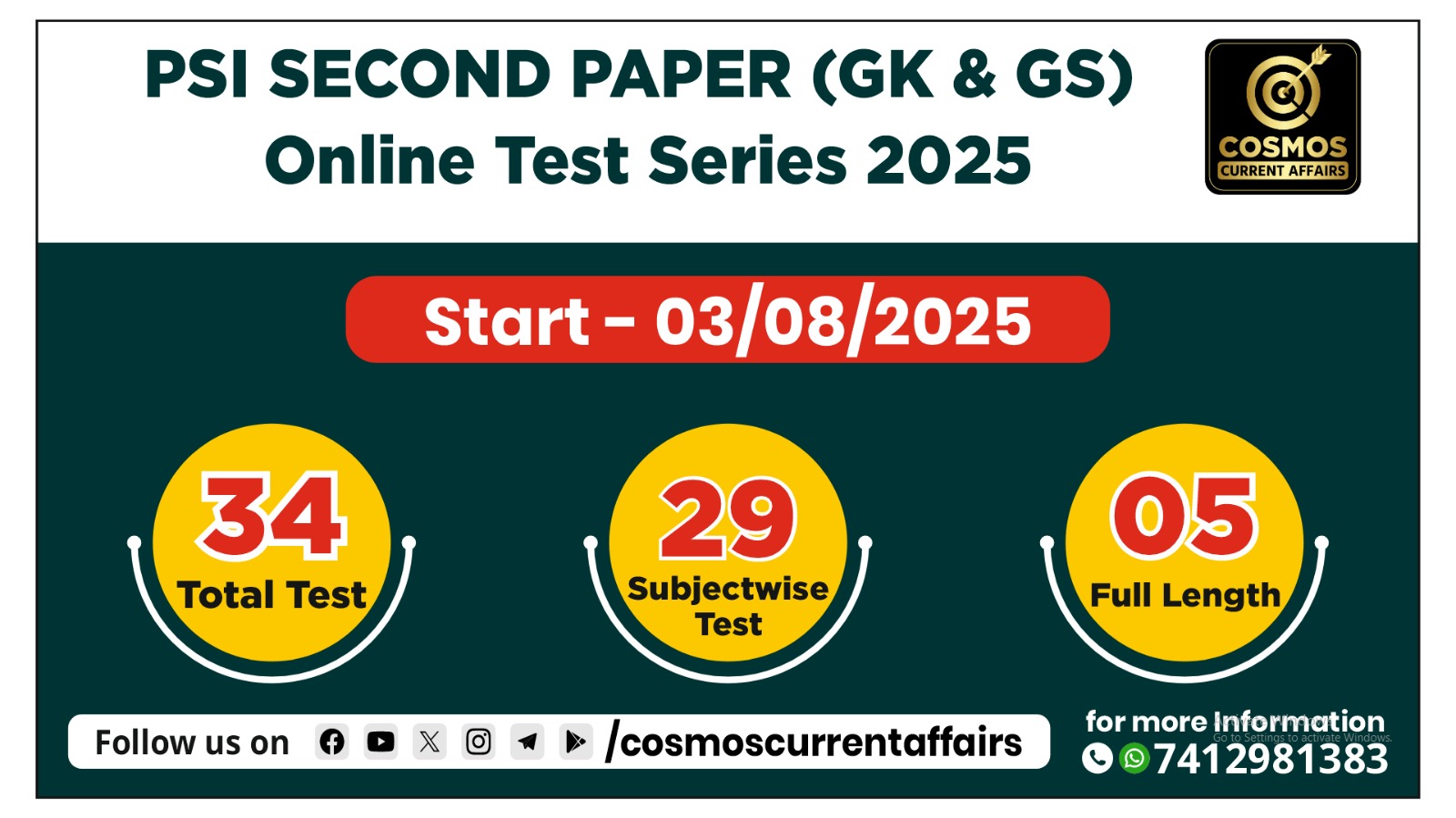 PSI Second Paper (GK & GS) Online Test Series 2025