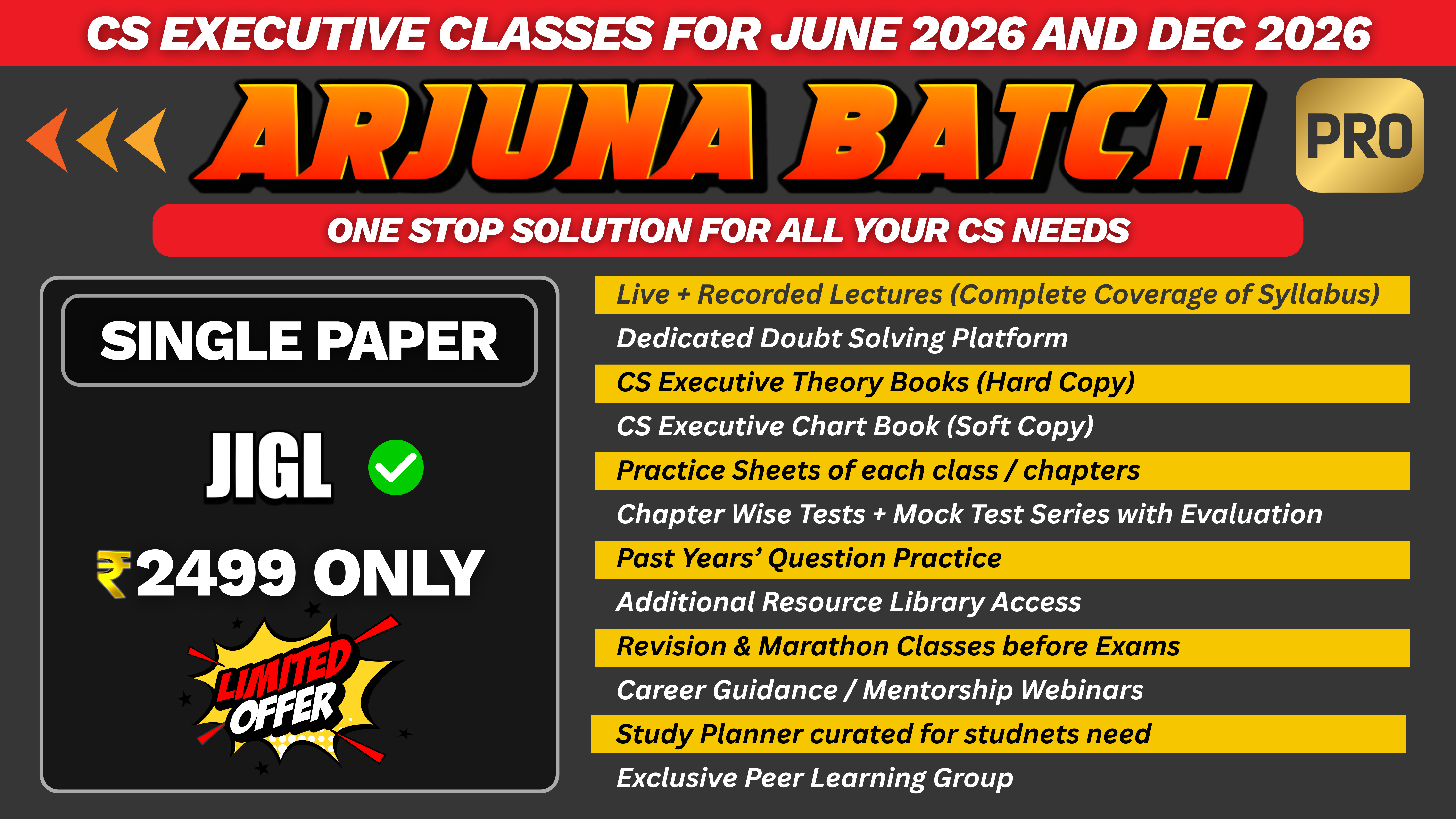 JIGL for June 2026 - Dec 2026 | Arjuna Batch