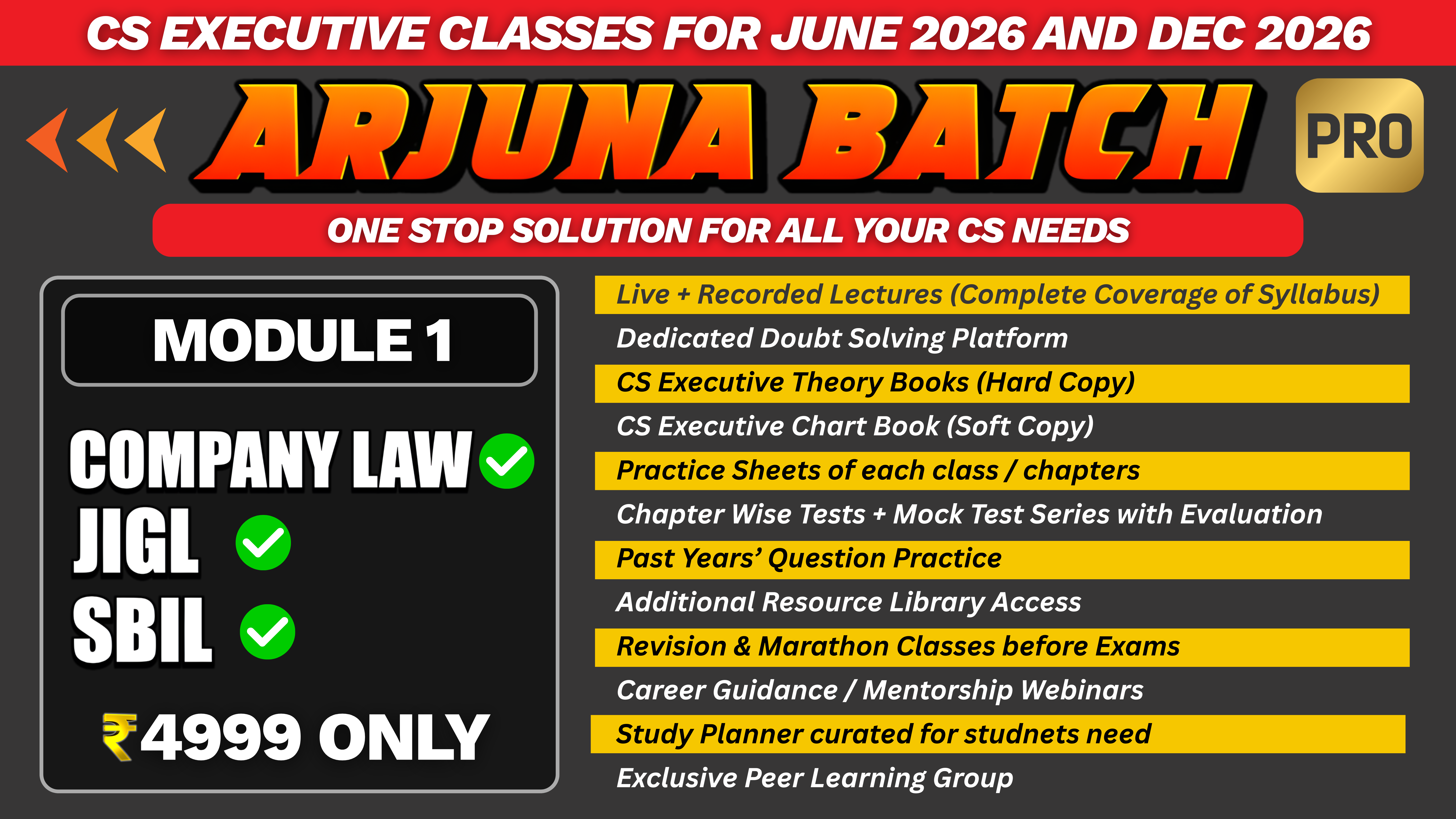 CL + SBIL + JIGL COMBO for Dec 2025 - JUNE 2026 | Arjuna Batch