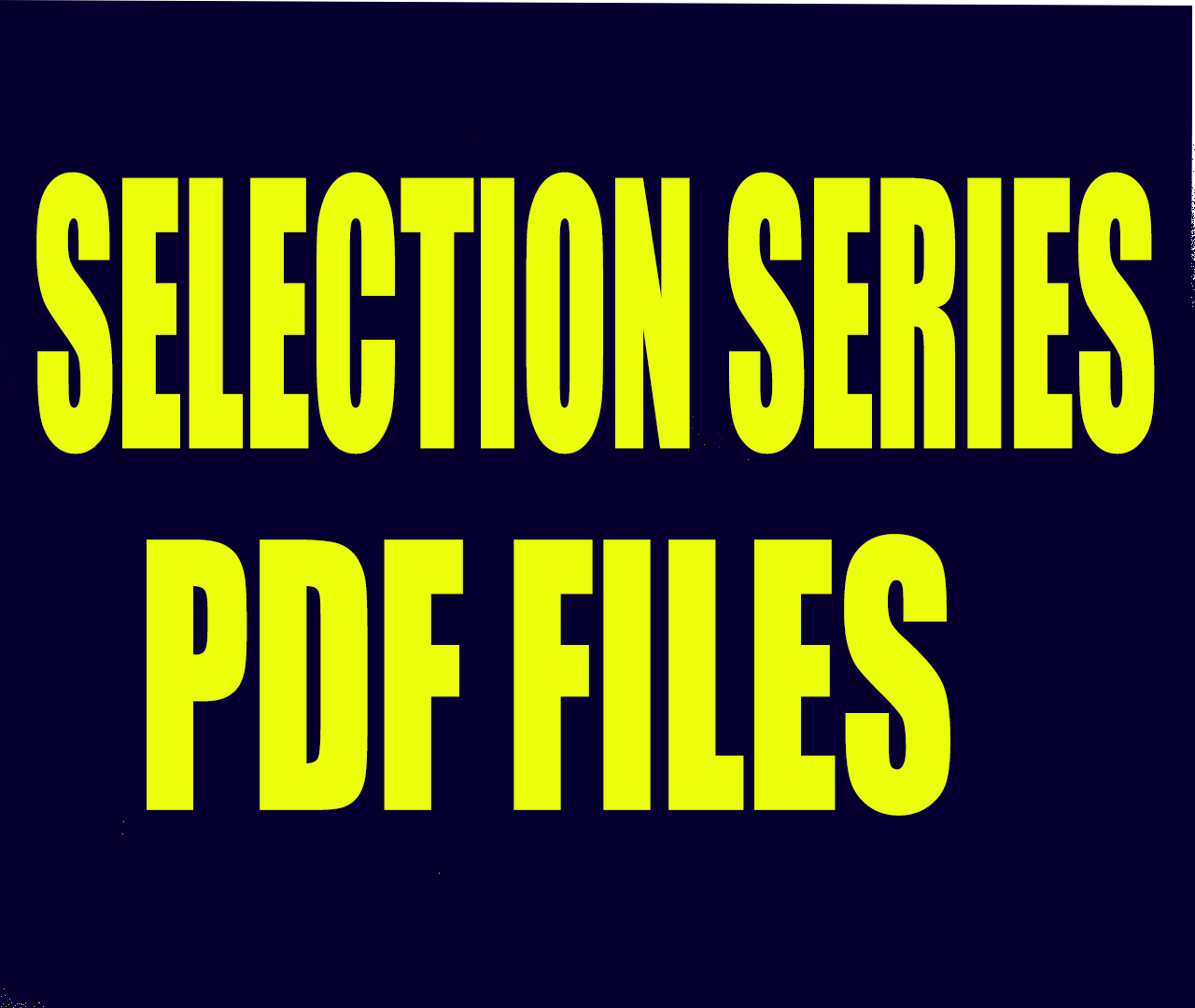 SELECTION SERIES PDF SOLUTION 