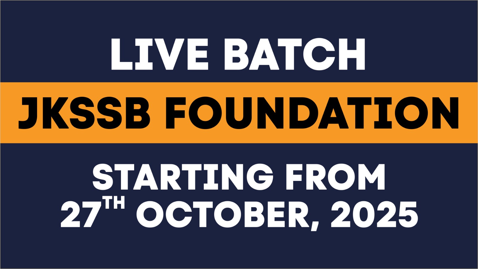 JKSSB FOUNDATION LIVE BATCH (27/10/25)