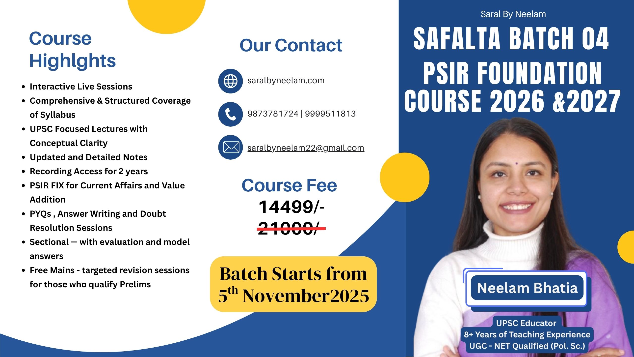 PSIR Foundation Course 2026/2027 - SAFALTA BATCH 04