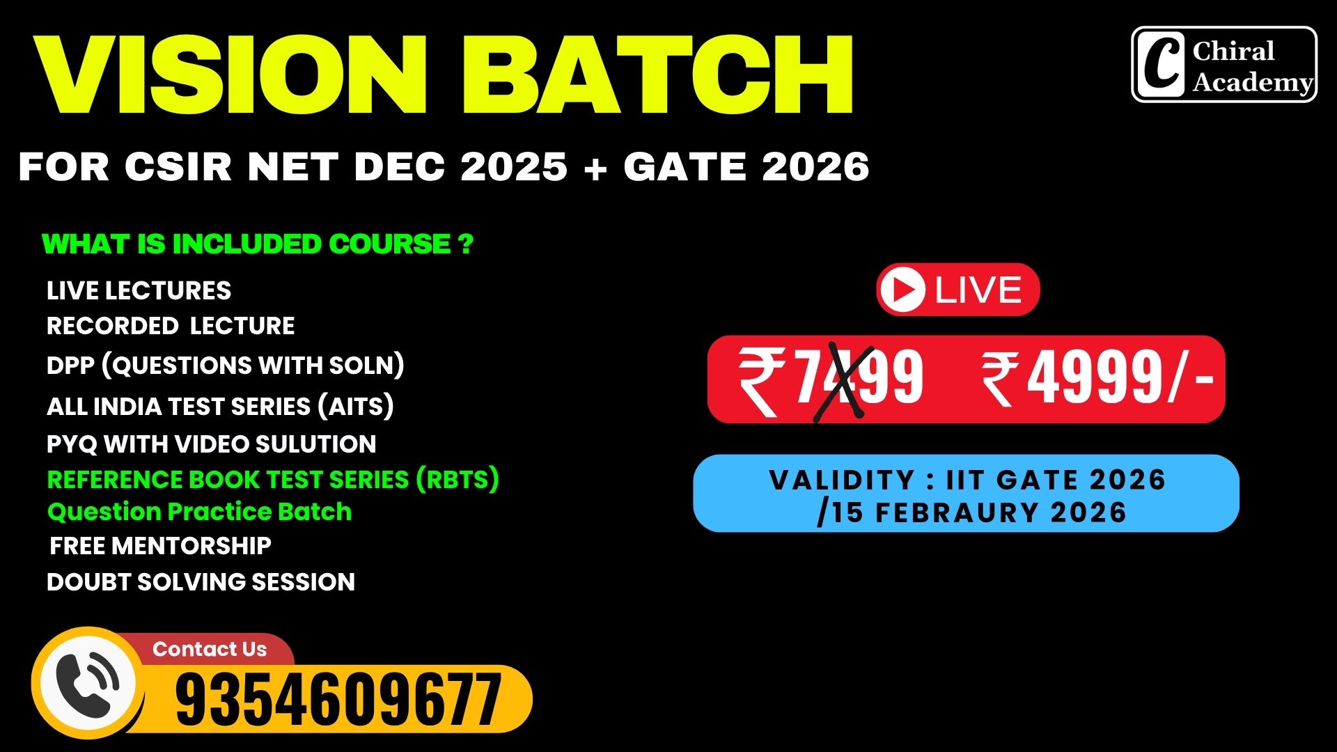 🎯 VISION BATCH for CSIR NET Dec 2025 + GATE 2026