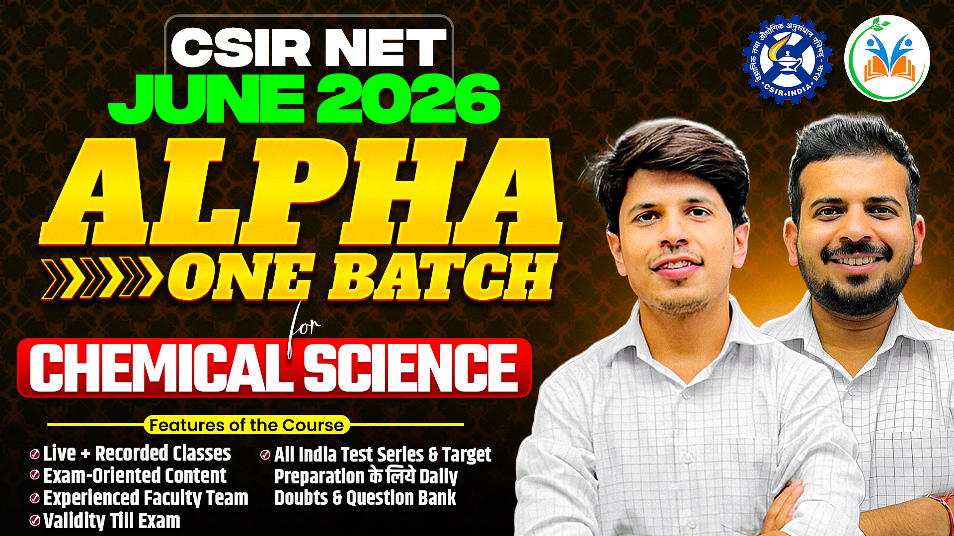 CSIR NET June 2026 – ALPHA ONE BATCH (Chemical Science)