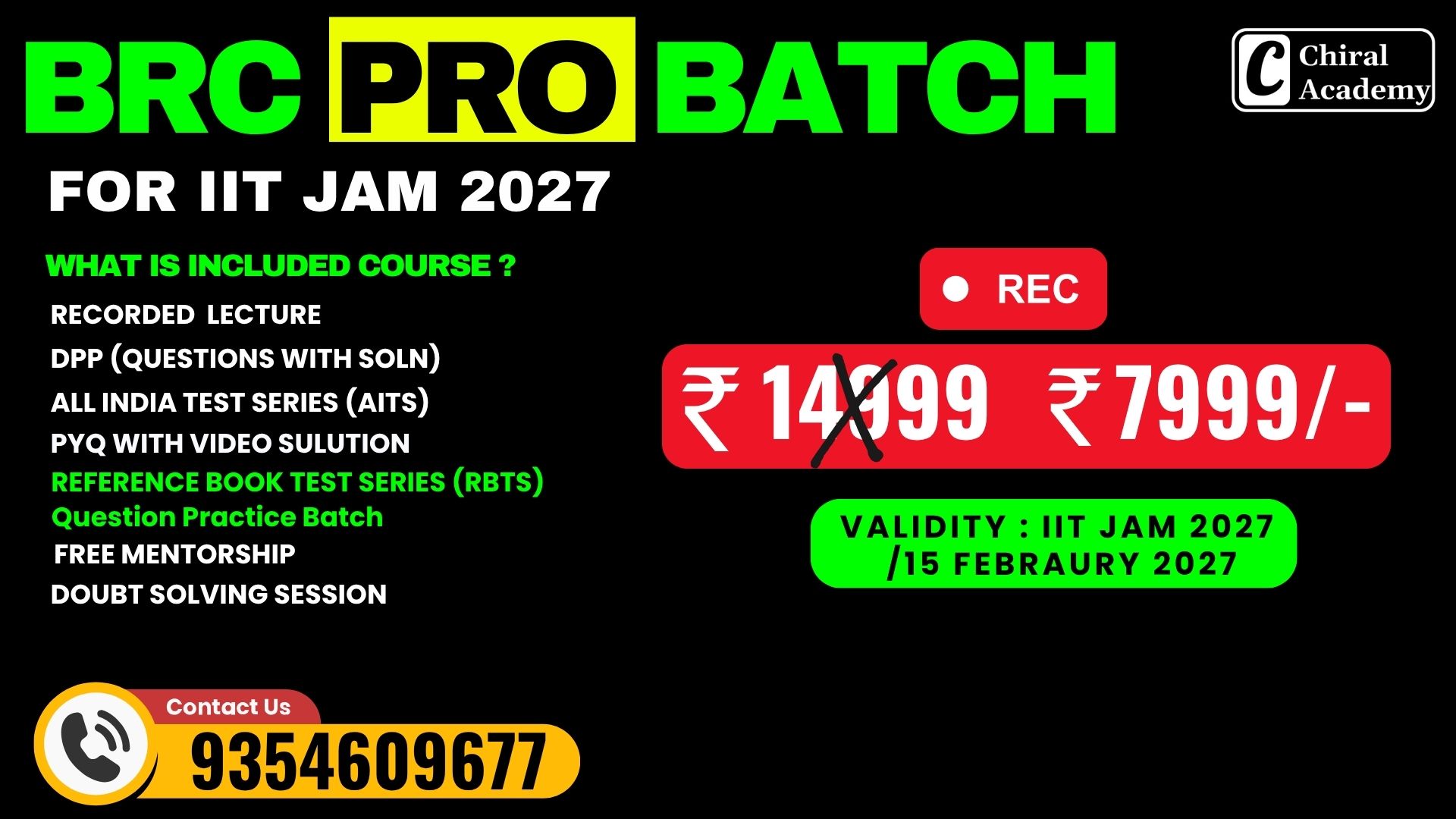 BRC Pro  Batch for IIT JAM 2027