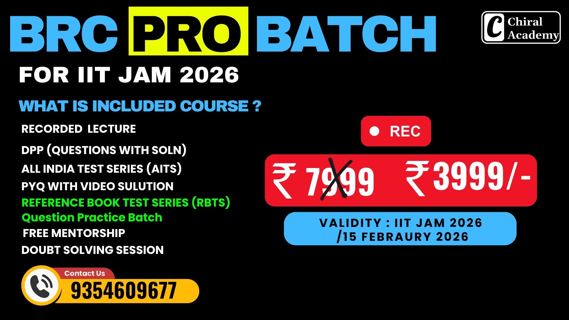 BRC Pro  Batch for IIT JAM 2026