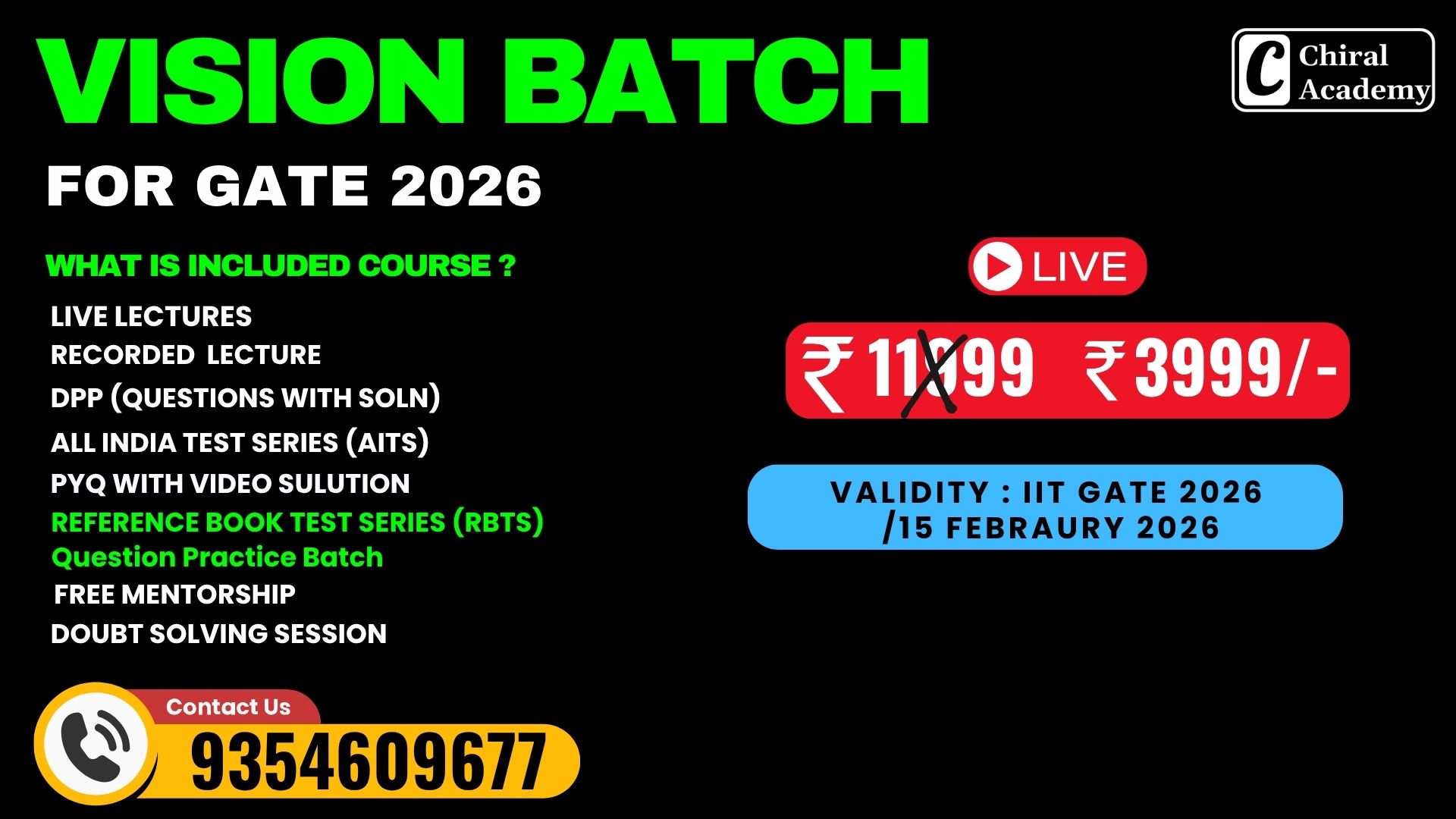 Vision Batch (March) For GATE 2026