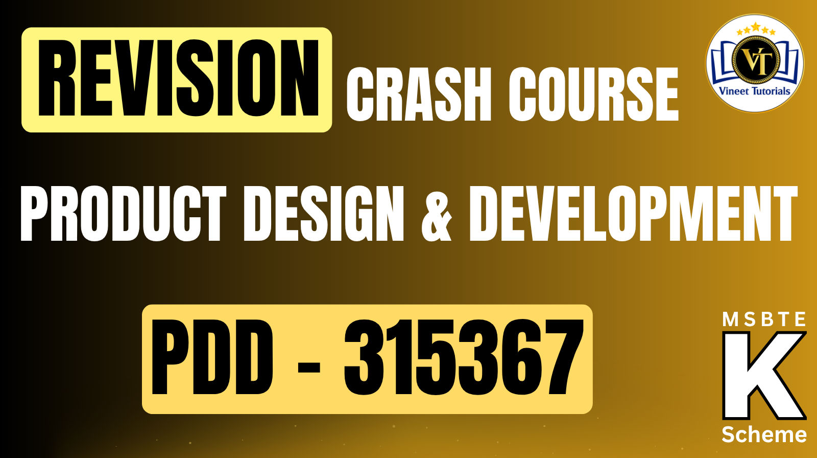 Crash Course - Product Design & Development (PDD - 315367)