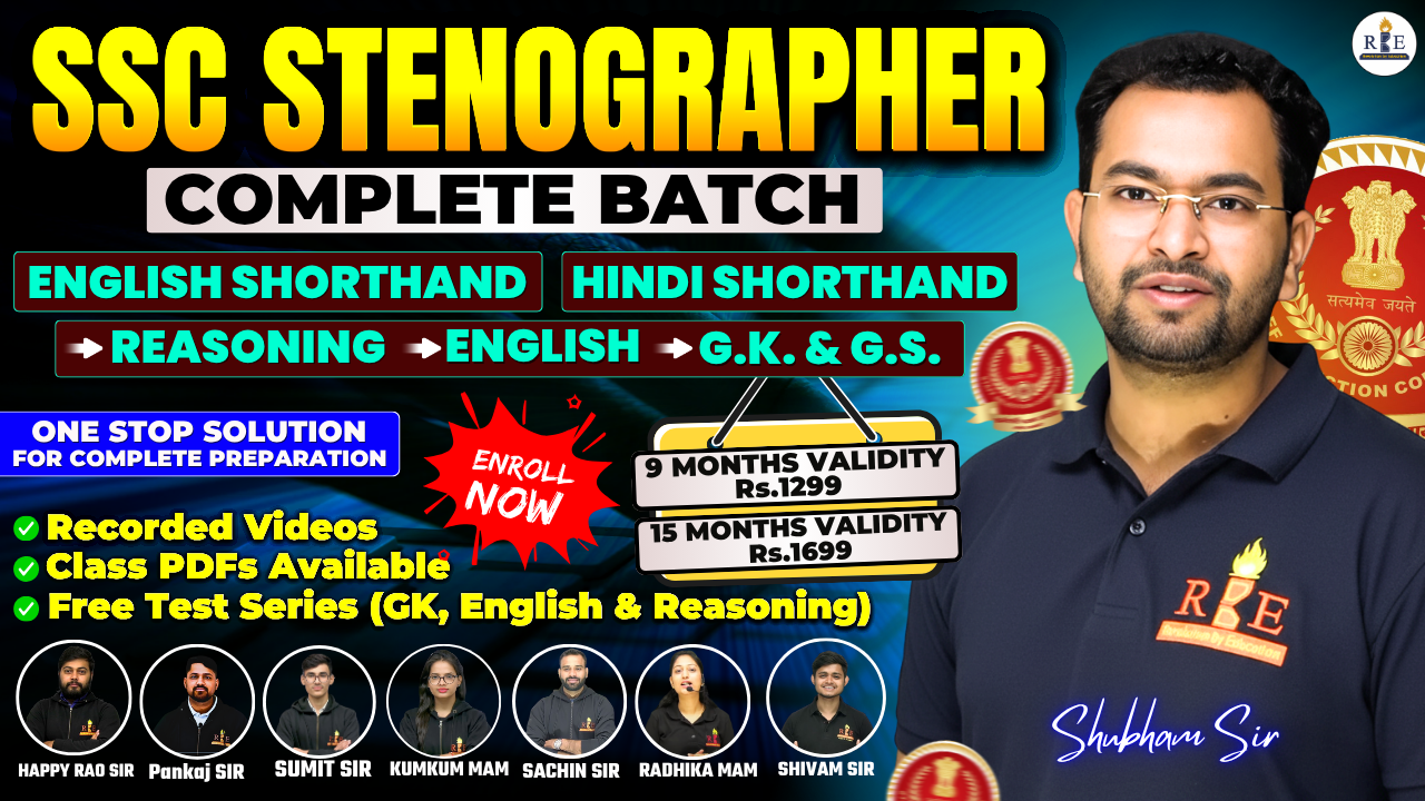 SSC Stenographer Complete course (English, GK, Reasoning & Stenography)