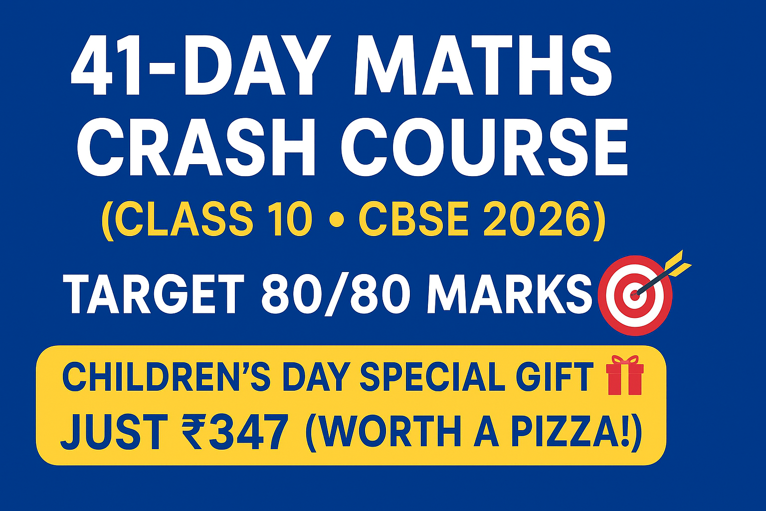 🔥 41-Day Maths Crash Course (CBSE 2026) – Target 80/80 🎯