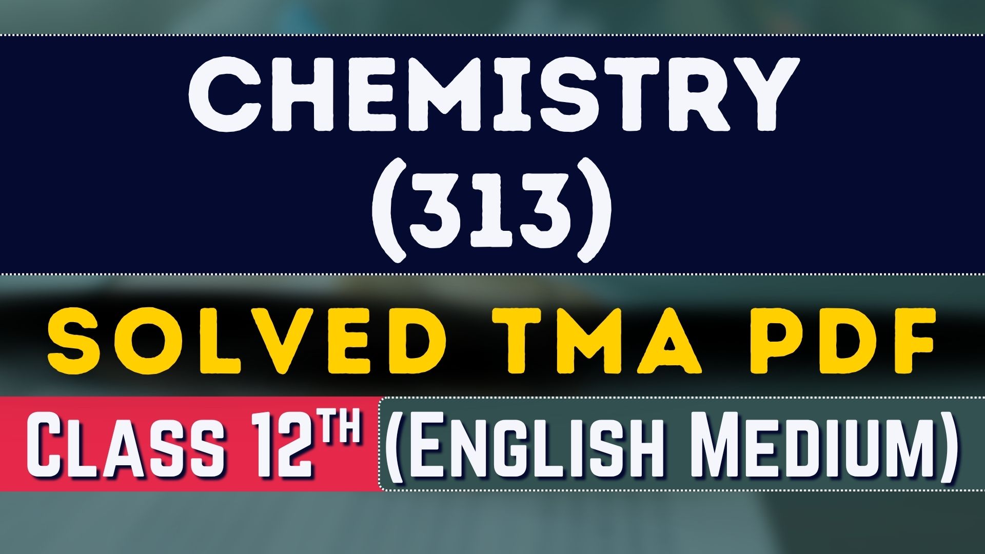 Chemistry (313) Solved TMA 2026 (English Medium)