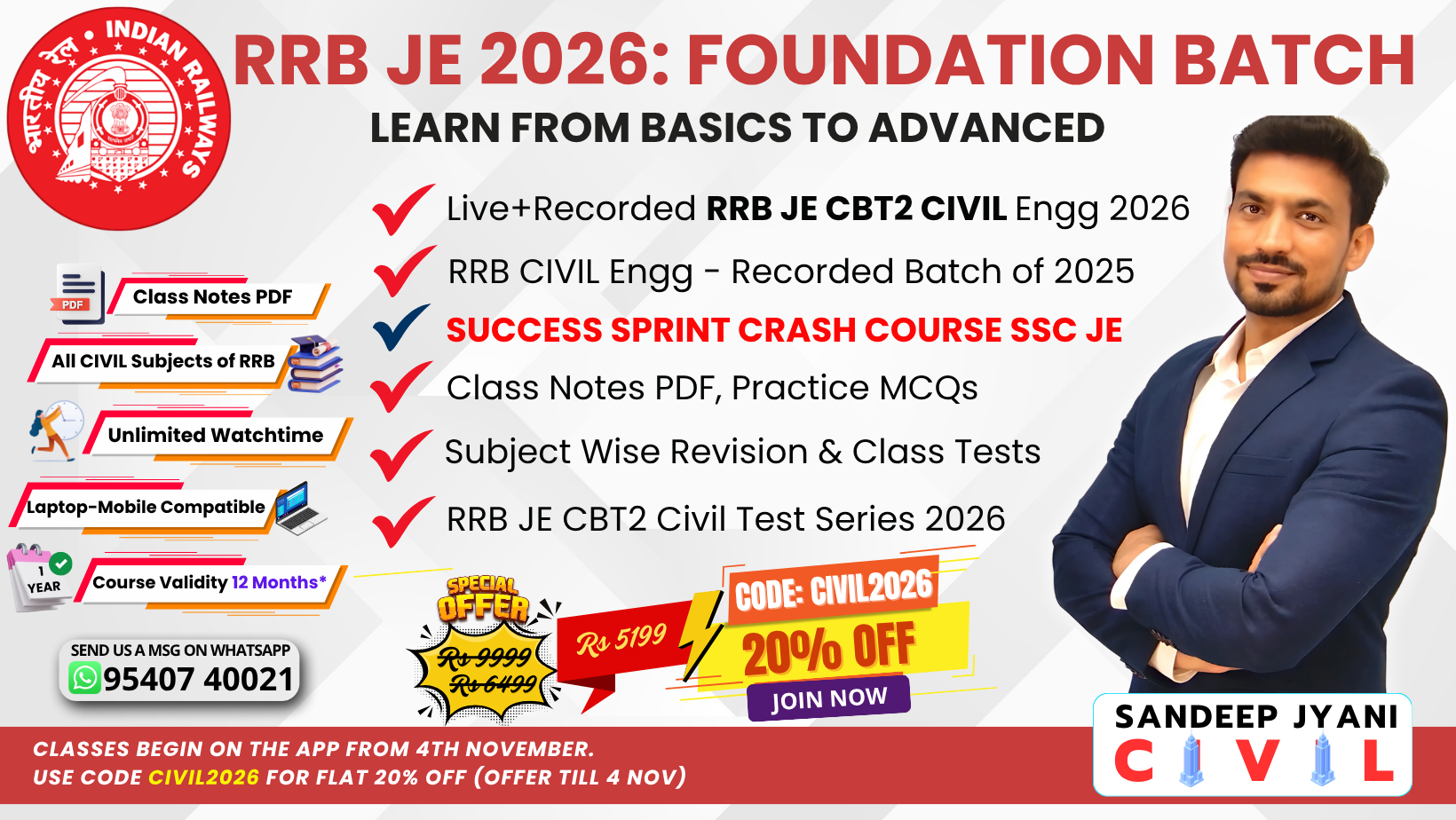 RRB JE 2026 CIVIL CBT-2 Foundation Batch (CIVIL ONLY)