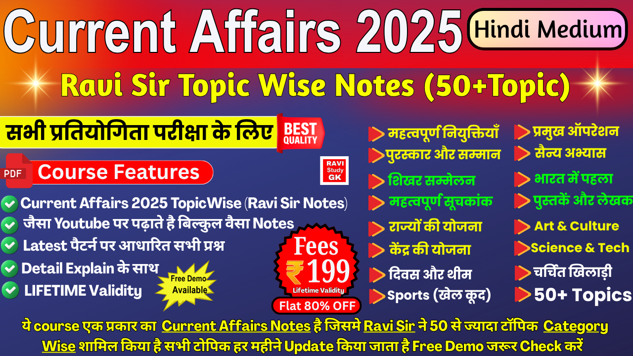 Current Affairs 2025 TopicWise (All Topic Combo) H