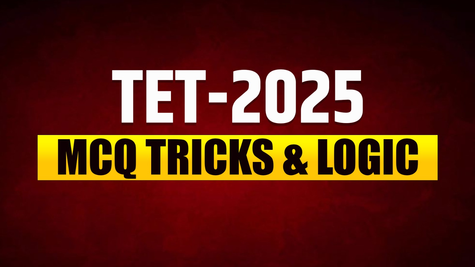 TET MCQ tricks and logic | l Recorded batch