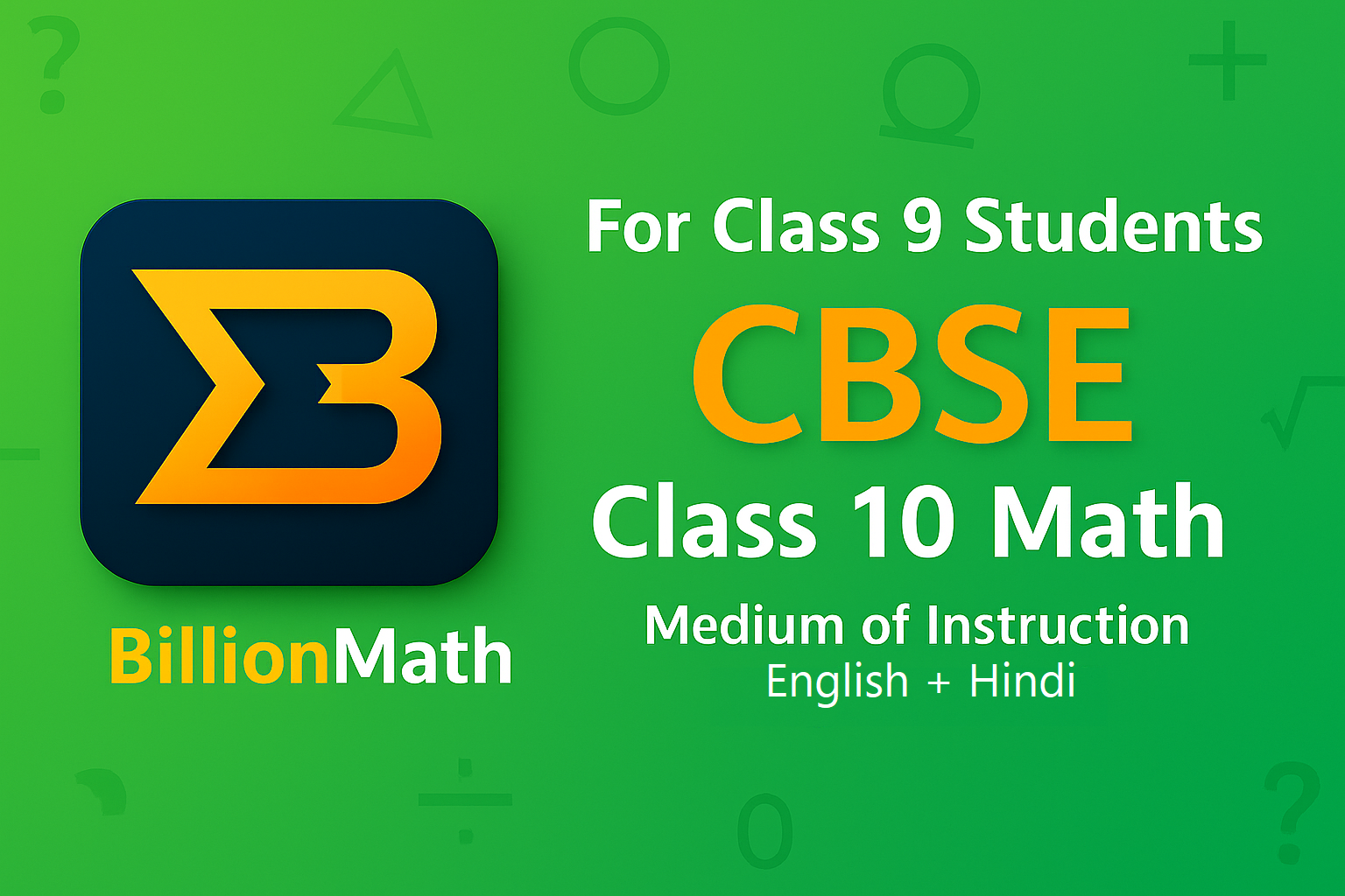 CBSE Class 10 Math For Class 9 Student (English+Hindi)
