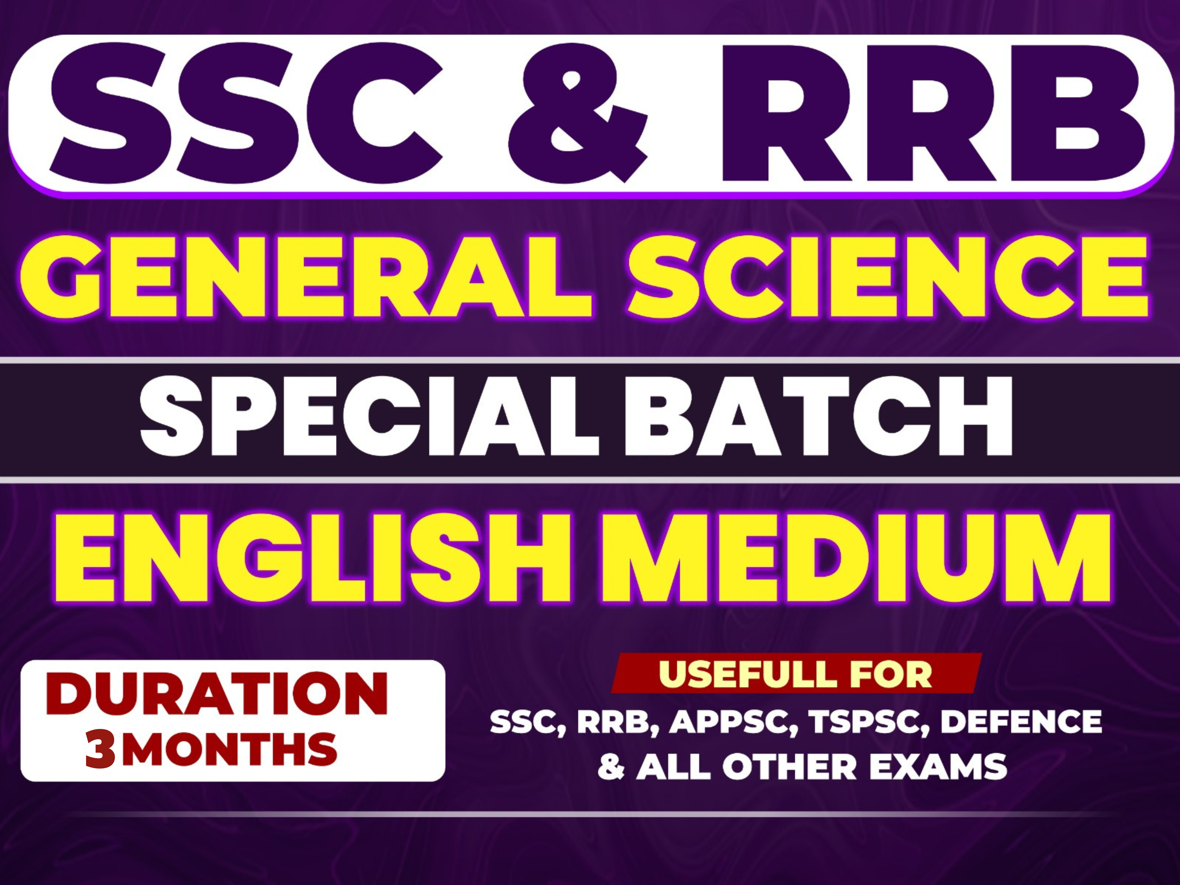 GENERAL SCIENCE SPECIAL BATCH | ENGLISH MEDIUM CLASSES | COMPLETE EXAM ORIENTED BATCH *