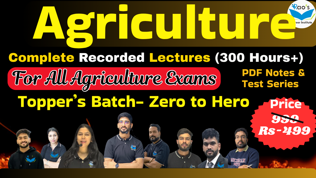  Complete Agriculture Foundation Recorded  Batch  + Test Series For All Agri Exams -2025-26
