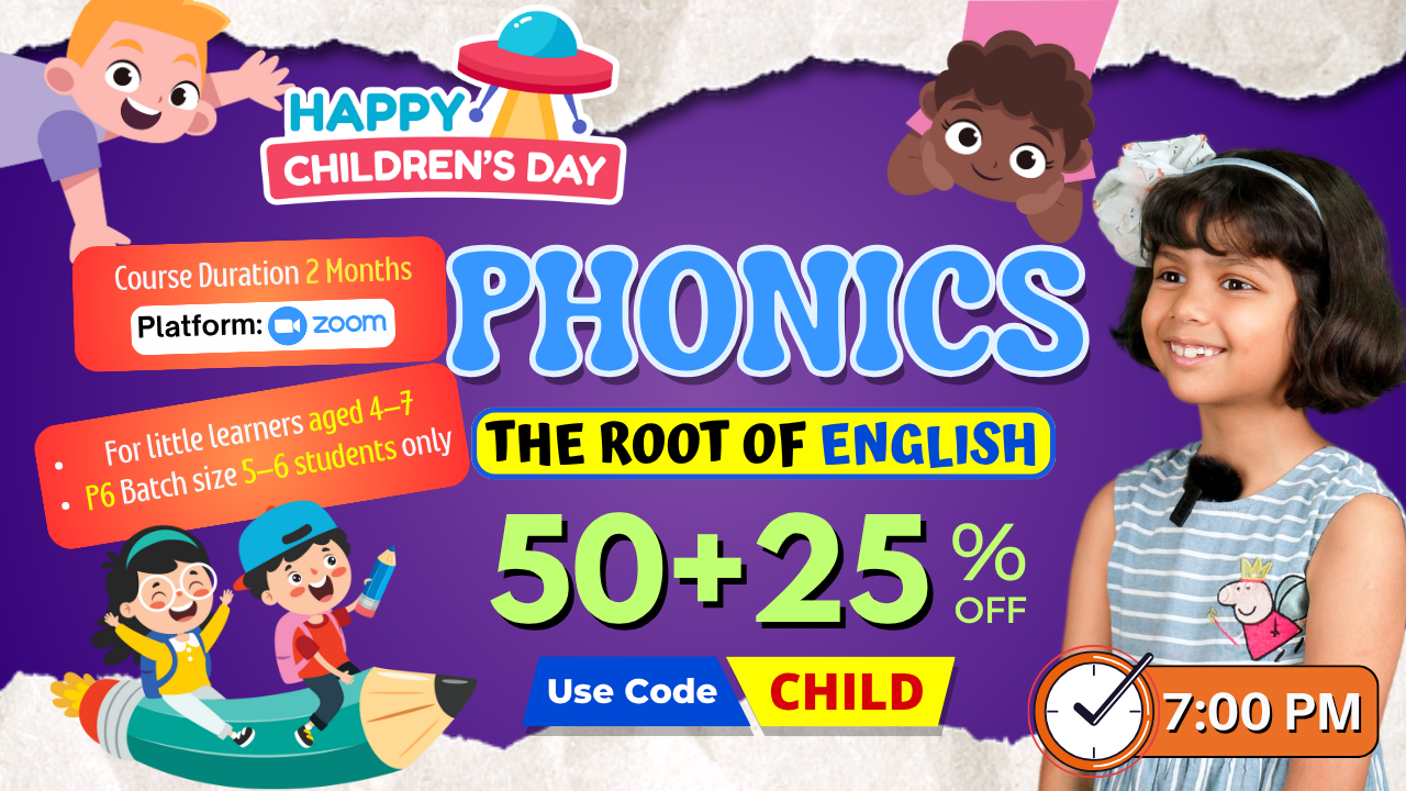  2-Month Phonetics Course on Zoom (P6 = 4-7 Year) 7:00 PM