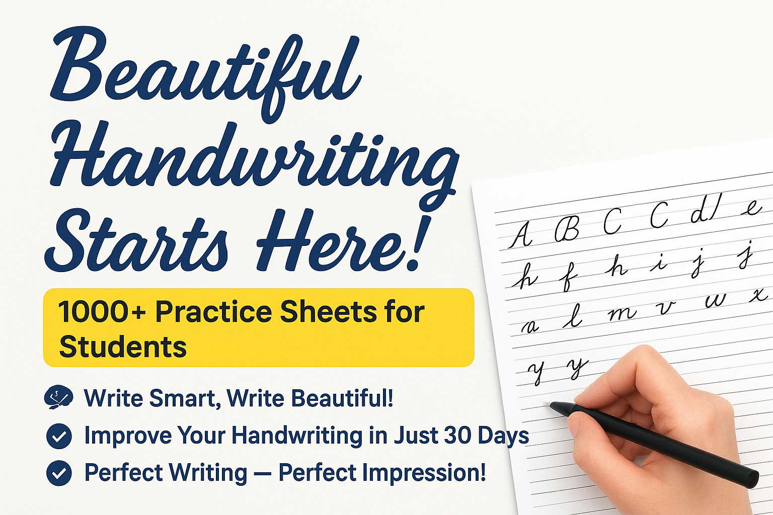 Master Your Handwriting – 1000+ Practice Sheets Course for Students