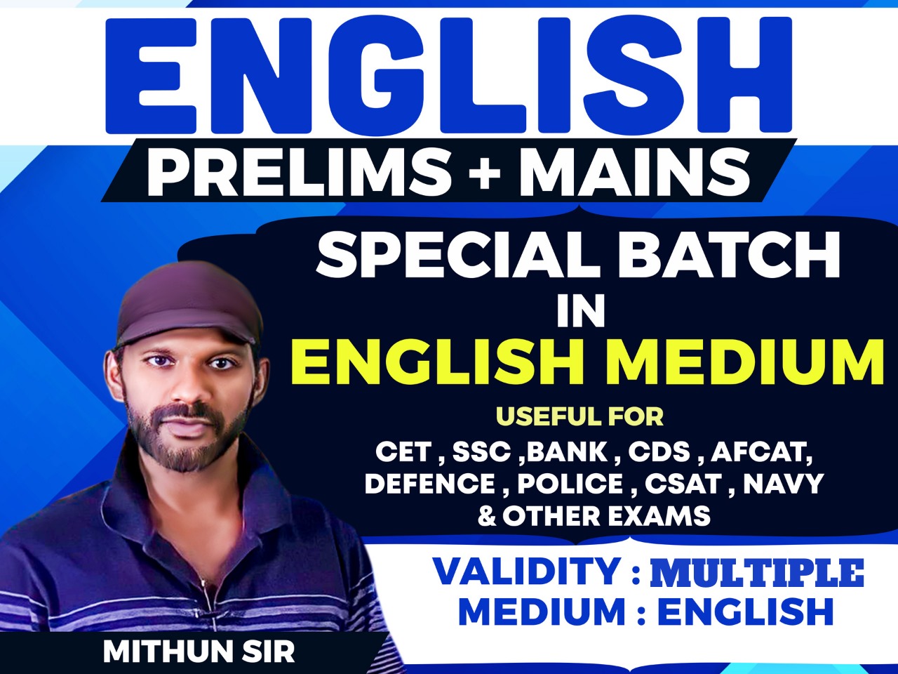 ENGLISH (PRE+MAINS) | BASIC TO ADVANCED LEVEL BATCH (ENGLISH MEDIUM) | English Course | By Mithun Sir *