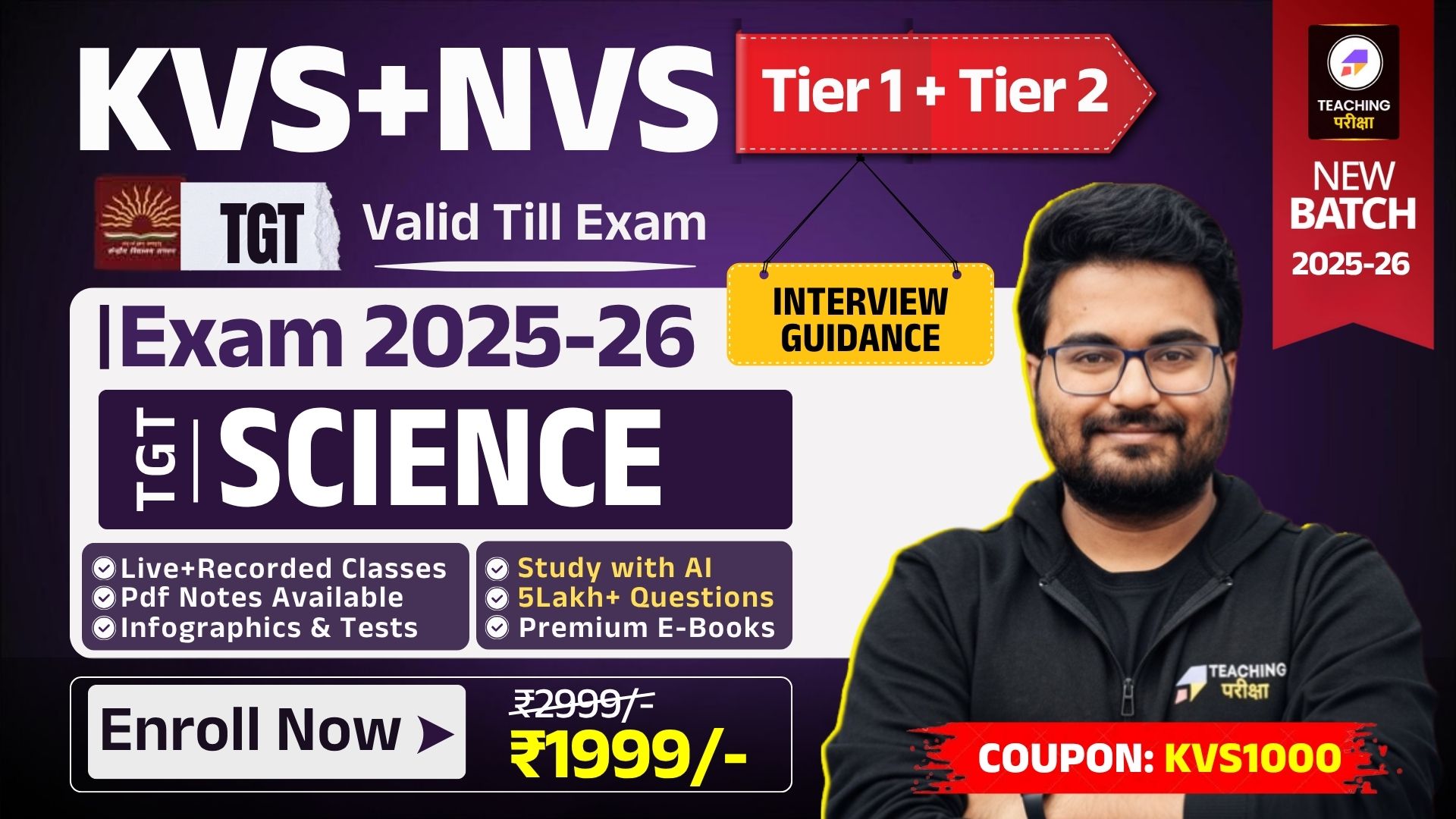 KVS NVS TGT SCIENCE (TIER 1 + TIER 2) 2025 New Batch 695665