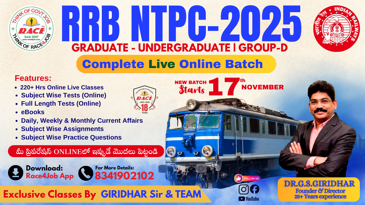 RRB NTPC 2025 | Graduate & Under Graduate | Online Live Course