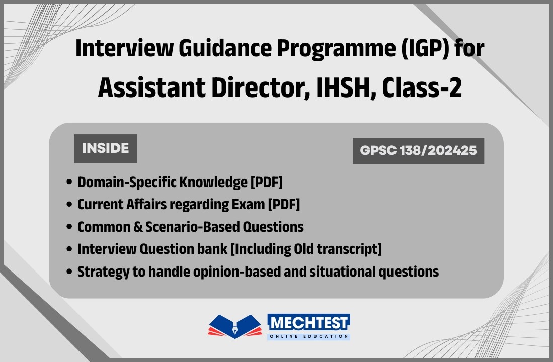 IGP for AD (ISH), CL 2 (GPSC 138/2024-25)