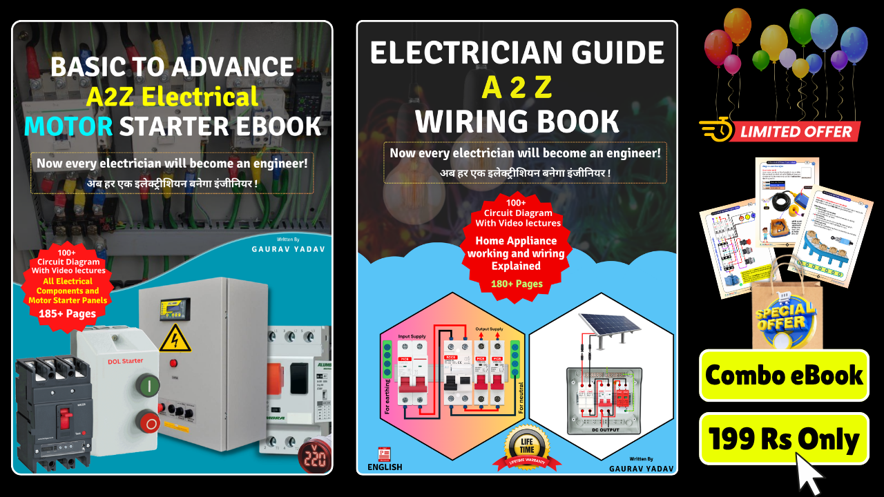 Combo Electrician Guide eBook & Basic to Advance electrical motor Starter ebook Hindi & English