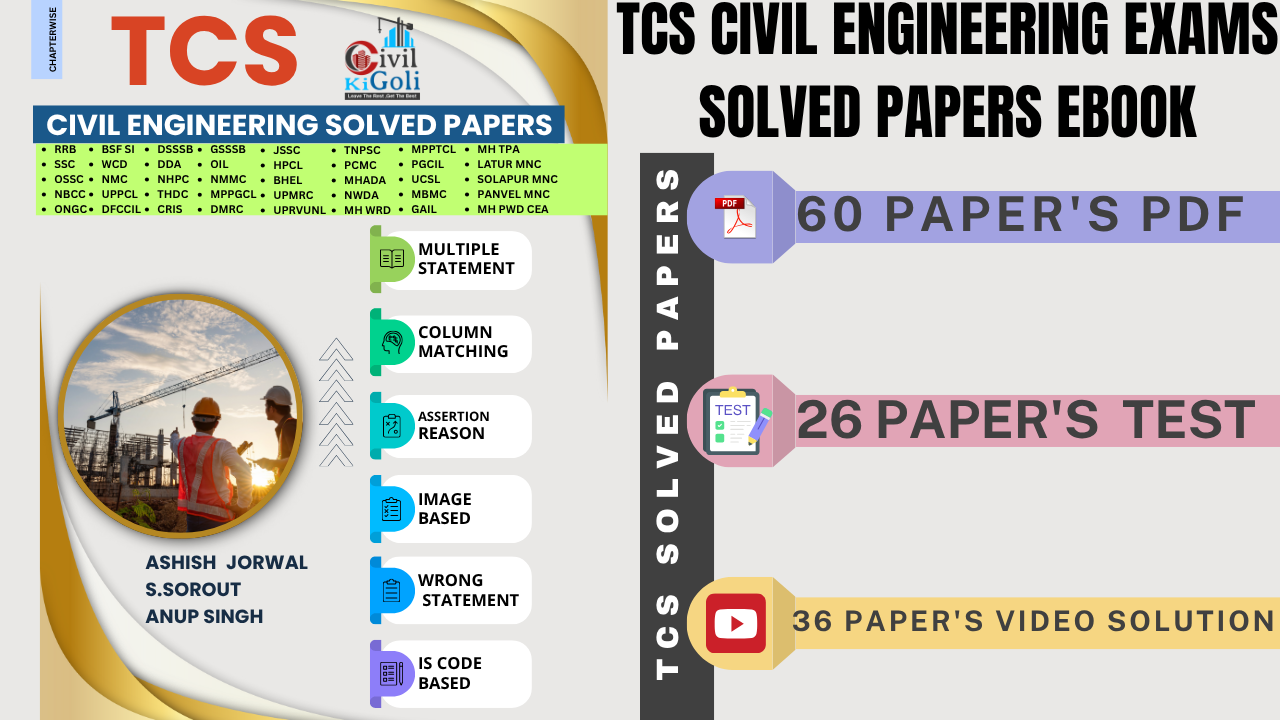 TCS CIVIL ENGINEERING SOLVED PAPERS EBOOK +TEST+Video
