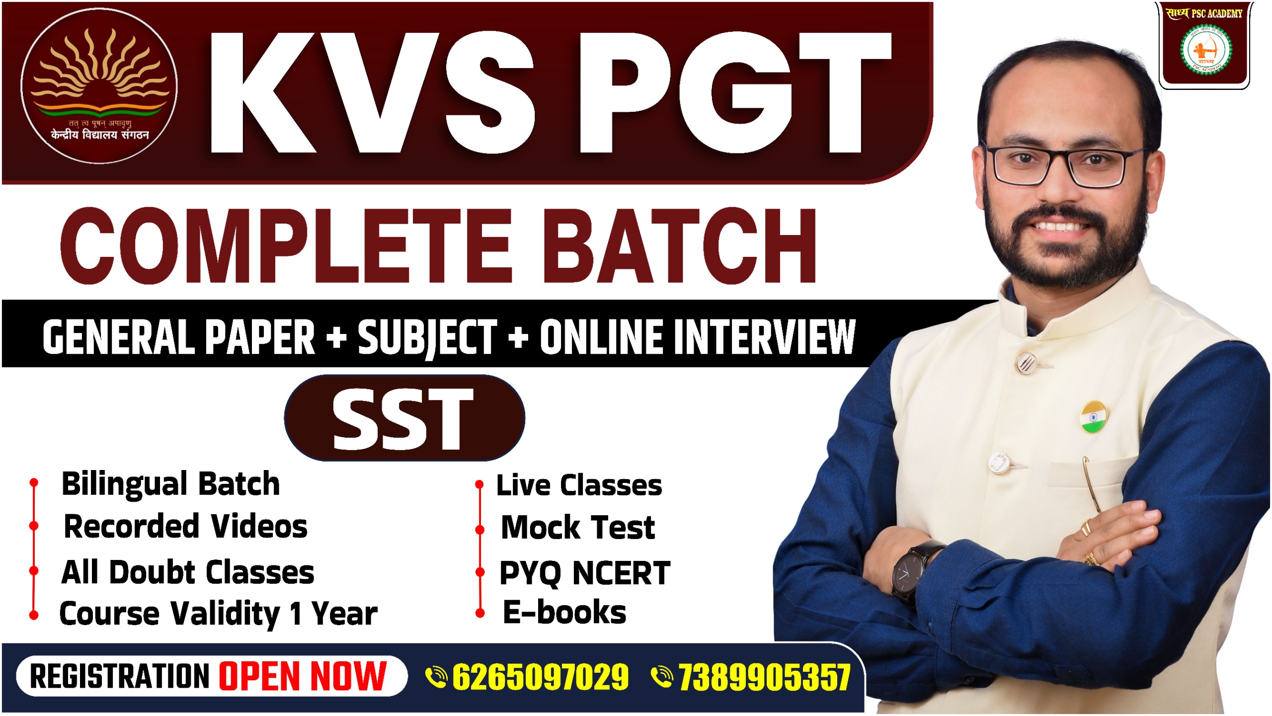 KVS TGT COMPLETE BATCH SST (GENERAL PAPER +INTERVIEW)