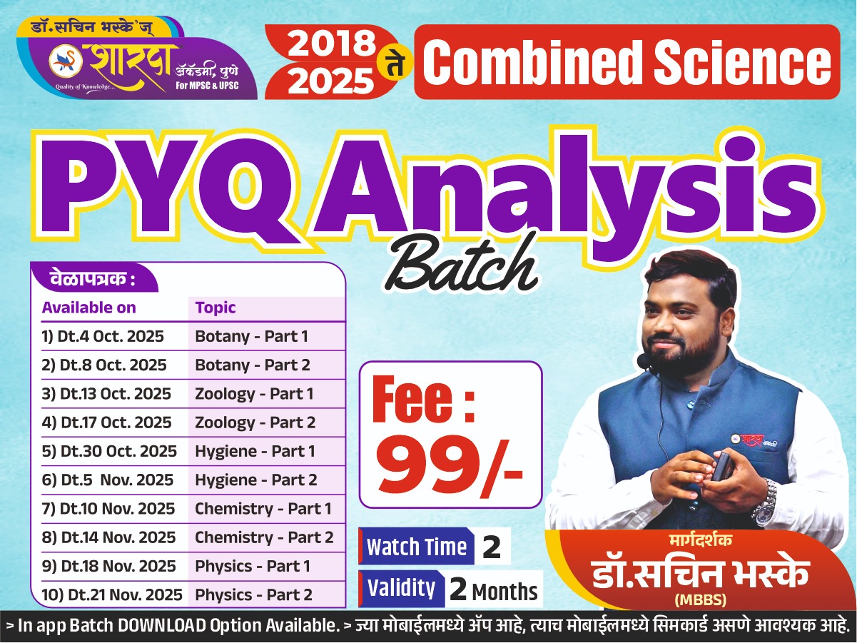 Combined Science PYQ Analysis Batch (2018 TO 2024) recorded batch