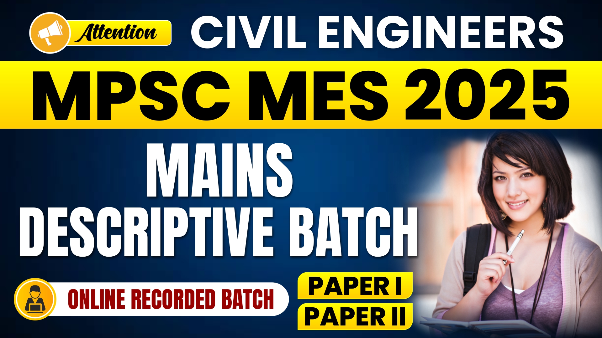 MPSC MES MAINS RECORDED BATCH (CIVIL ENGINEERING)