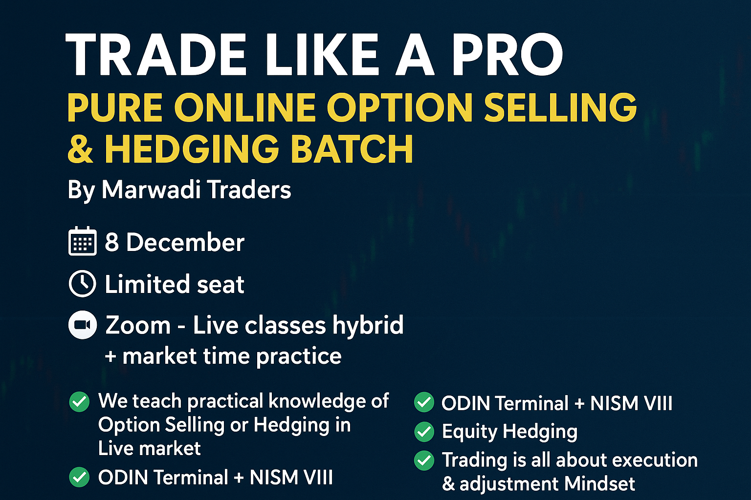 Trade Like A Pro - Online program Seat Book
